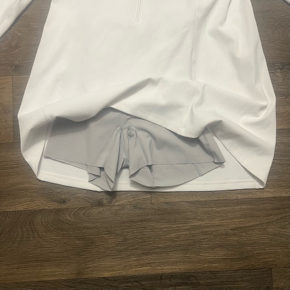 SPANX Contour Rib Long Sleeve Zip Front Dress in Vivid White Long Sleeve Size 1X - Picture 9 of 10